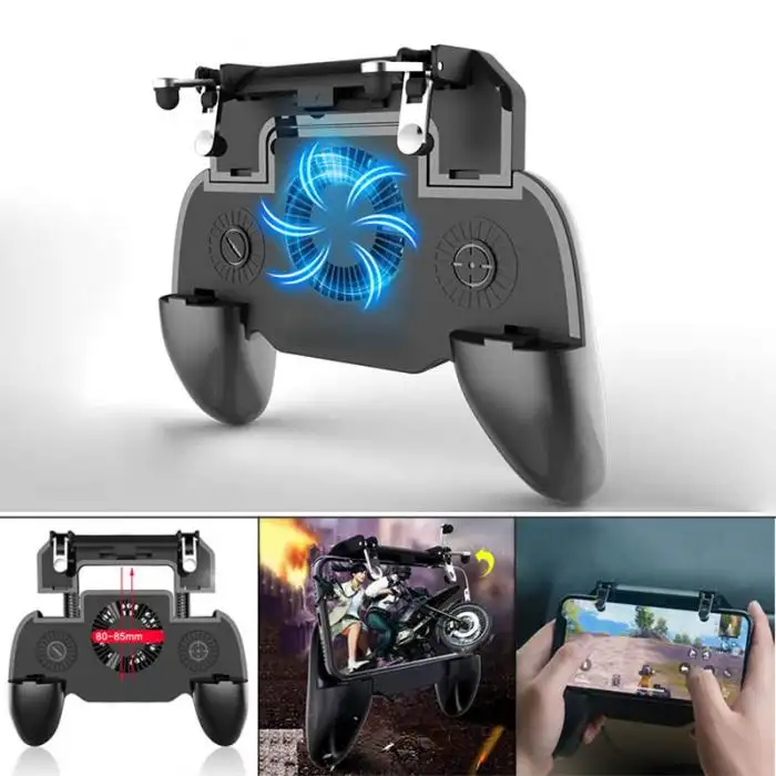 Universal smartphone game controller grip with cooling fan option