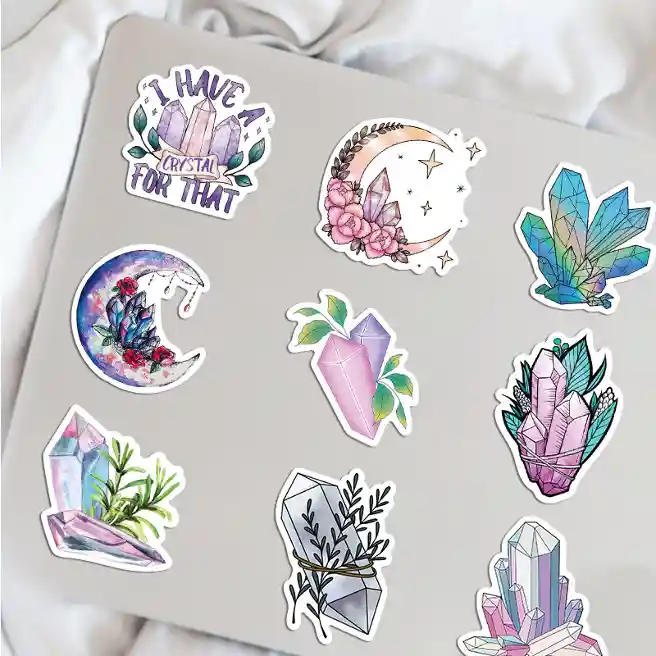 50-piece pack of dreamy crystal graffiti stickers