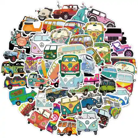 50-piece hip-hop graffiti sticker pack for bikes, luggage and laptops