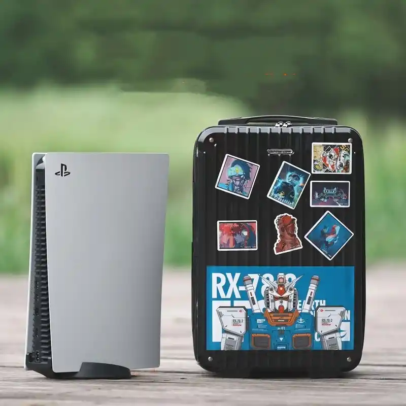 Black hard-shell gamepad storage box with nylon interior