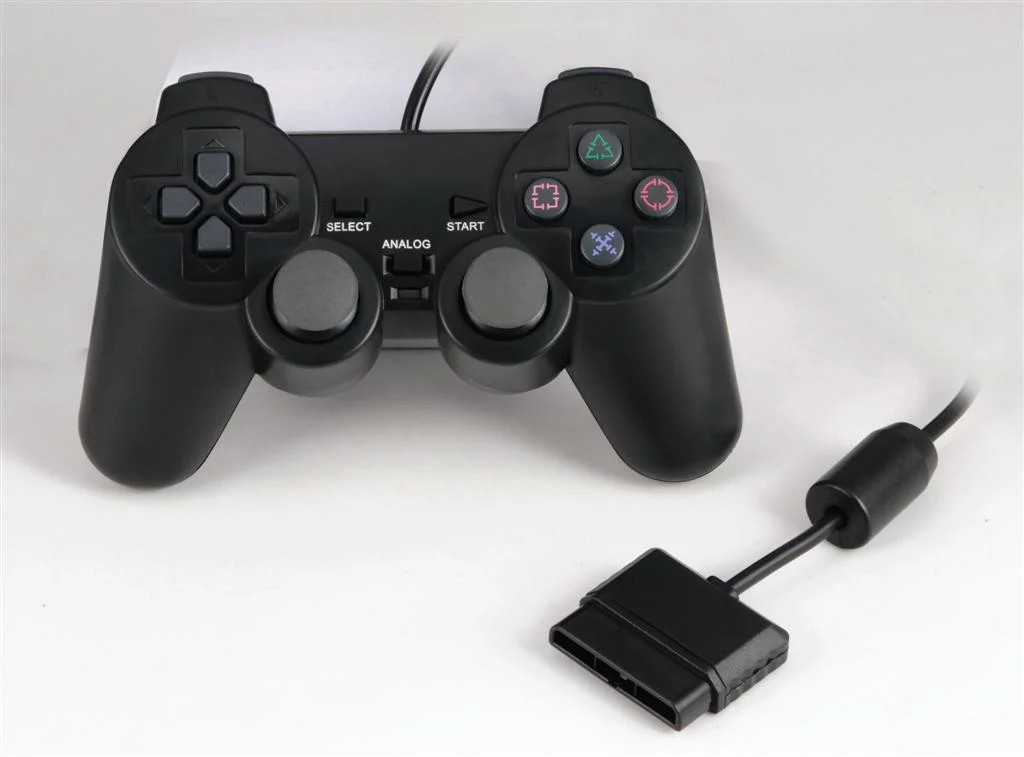PS2 USB wired vibration game controller