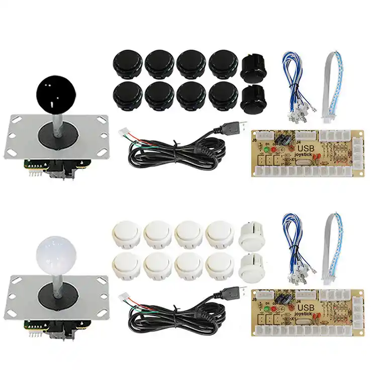 USB arcade joystick control kit with chip board, rocker, cable and buttons