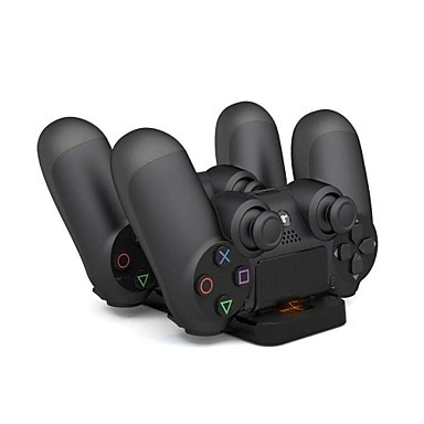 Black dual charging dock for two original PS4 controllers