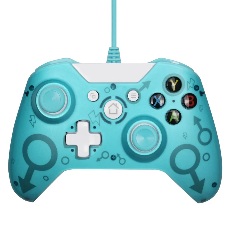 Wired USB vibration controller for Xbox One in blue