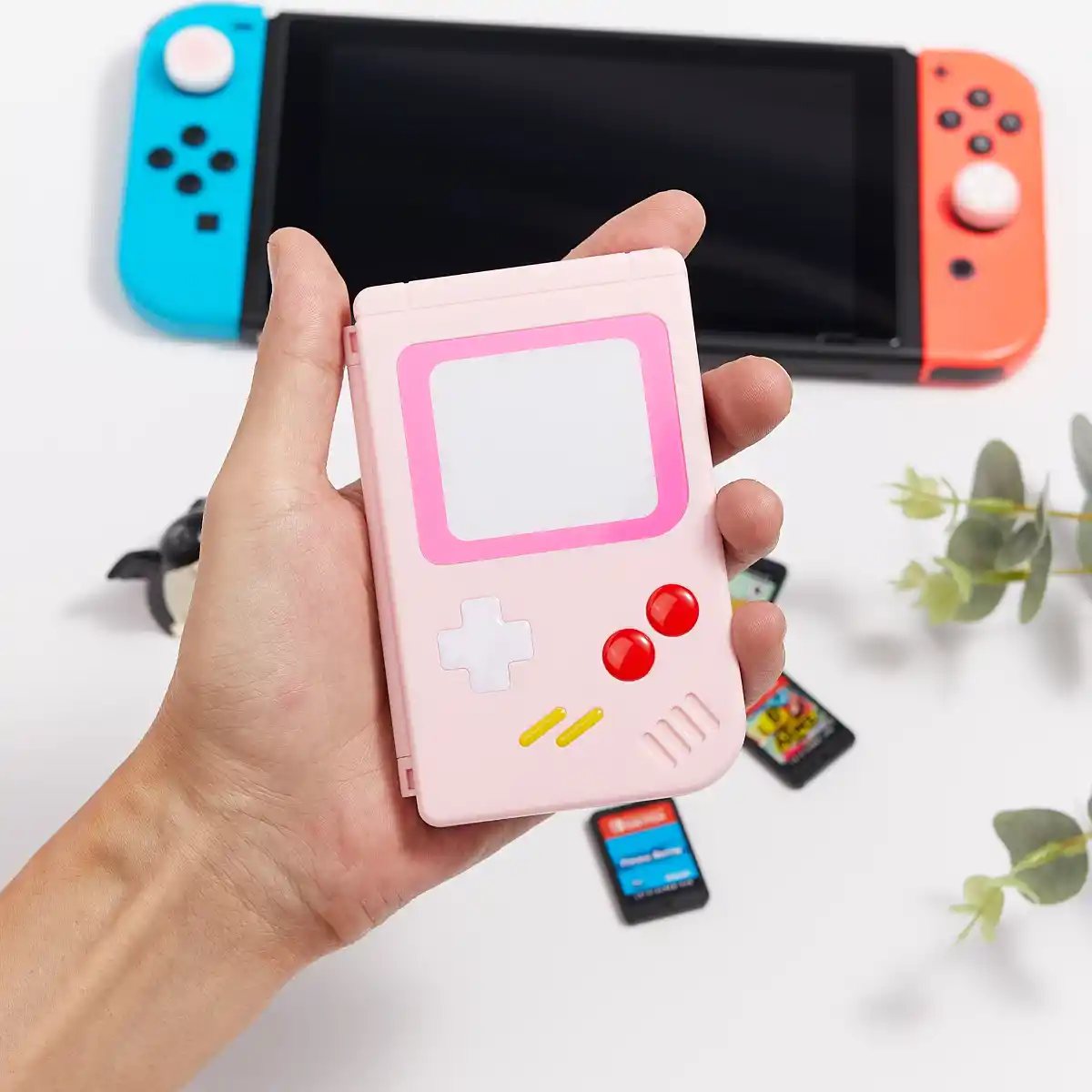 Portable Nintendo SWITCH OLED LITE game card storage box in blue