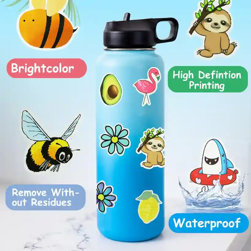 200-piece PVC decorative sticker set for luggage and notebooks