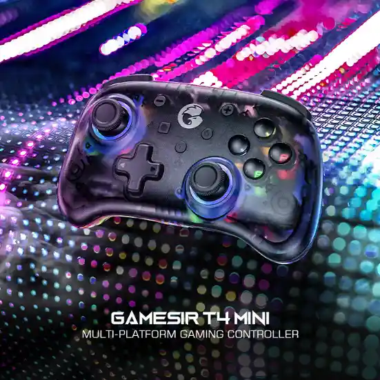 Transparent Bluetooth six-axis game controller with dual motor vibration
