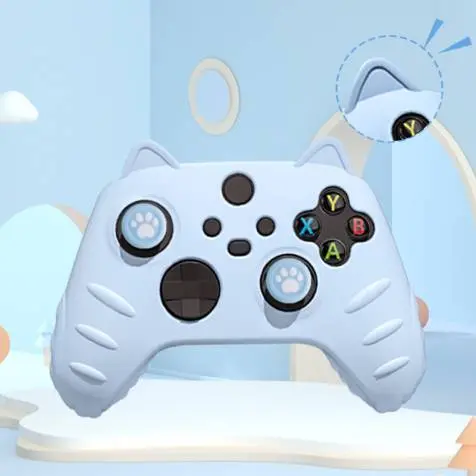 Cute Cat Ear Silicone Controller Cover For Xbox Series X Gaming Setup