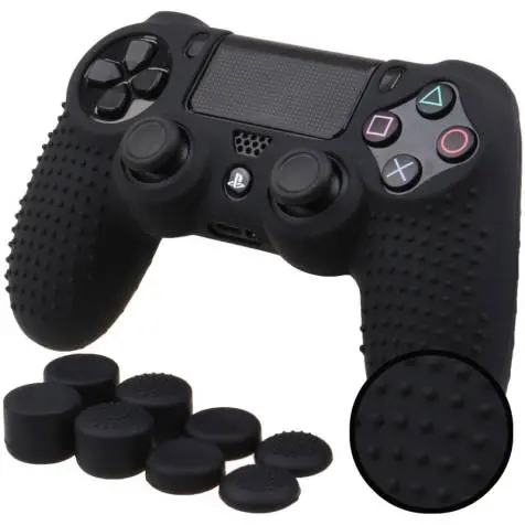 PS4 Silicone Controller Cover with 8 Thumb Grip Caps