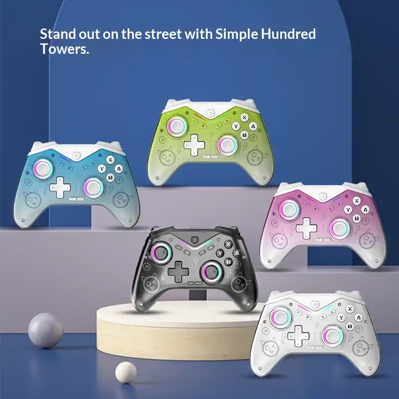 Programmable Bluetooth game controller with illuminated lights