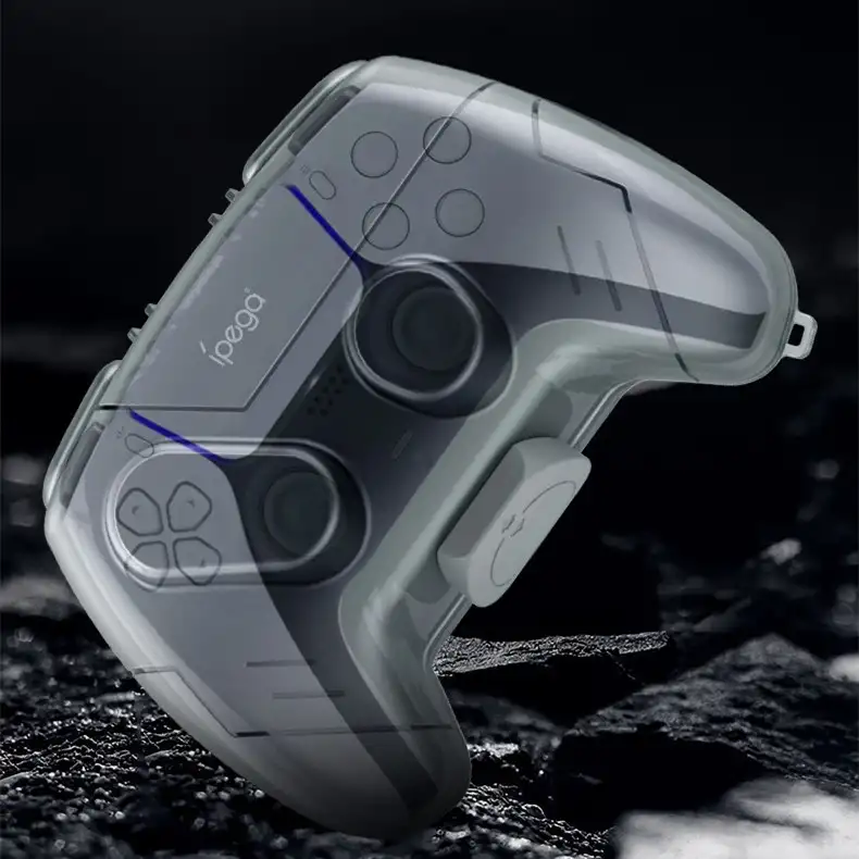 Transparent gray plastic hard case for a game controller