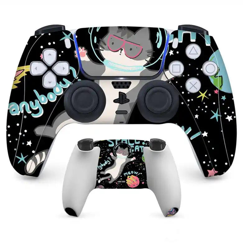 Micro-frosted PVC front and back stickers for a PS5 handle