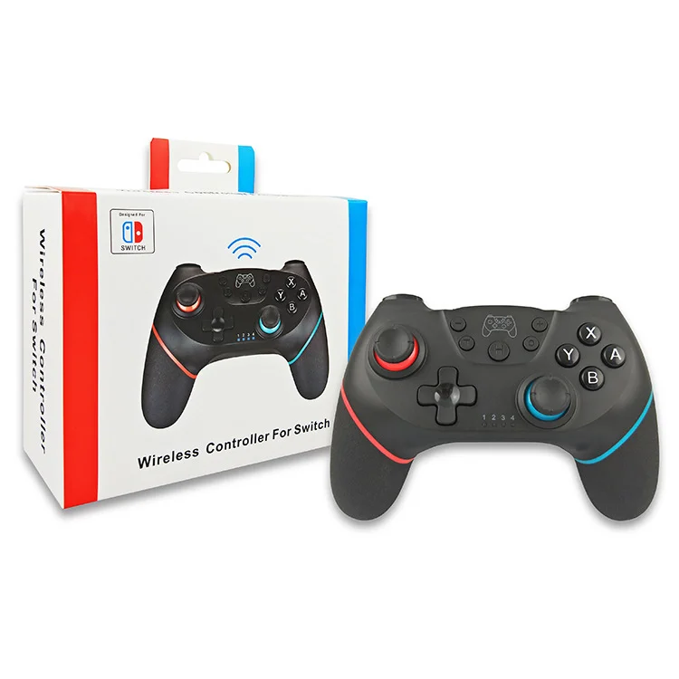 Wireless Bluetooth game controller with blue and red colour variants