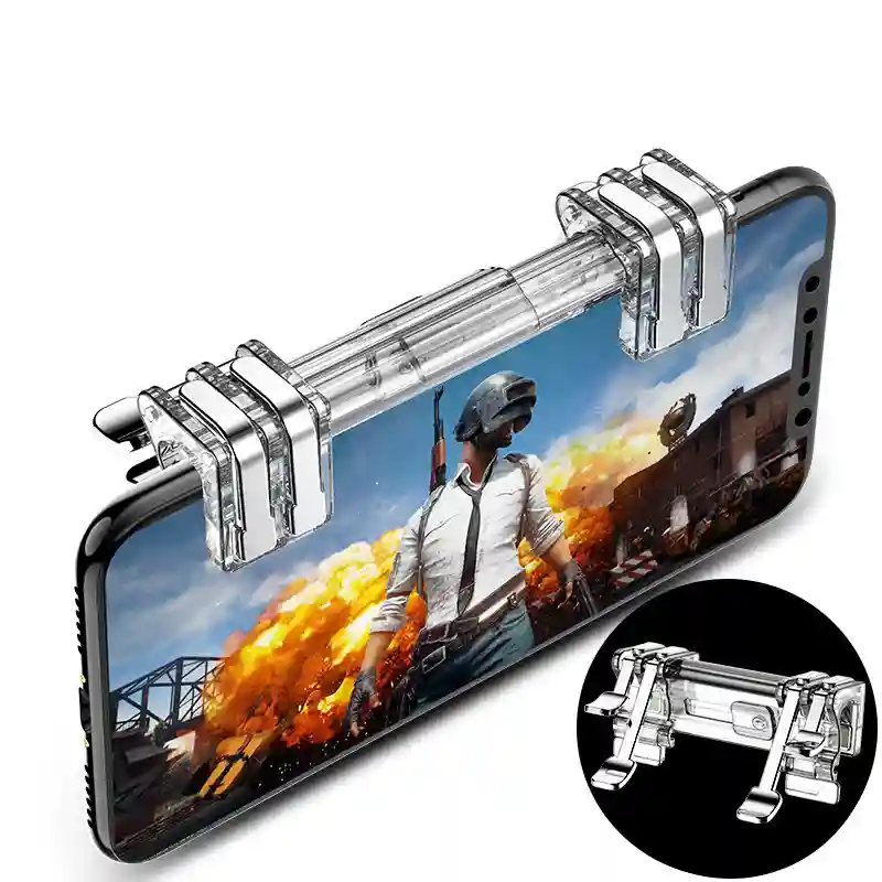 Silver K9 six-finger telescopic mobile gaming trigger grip