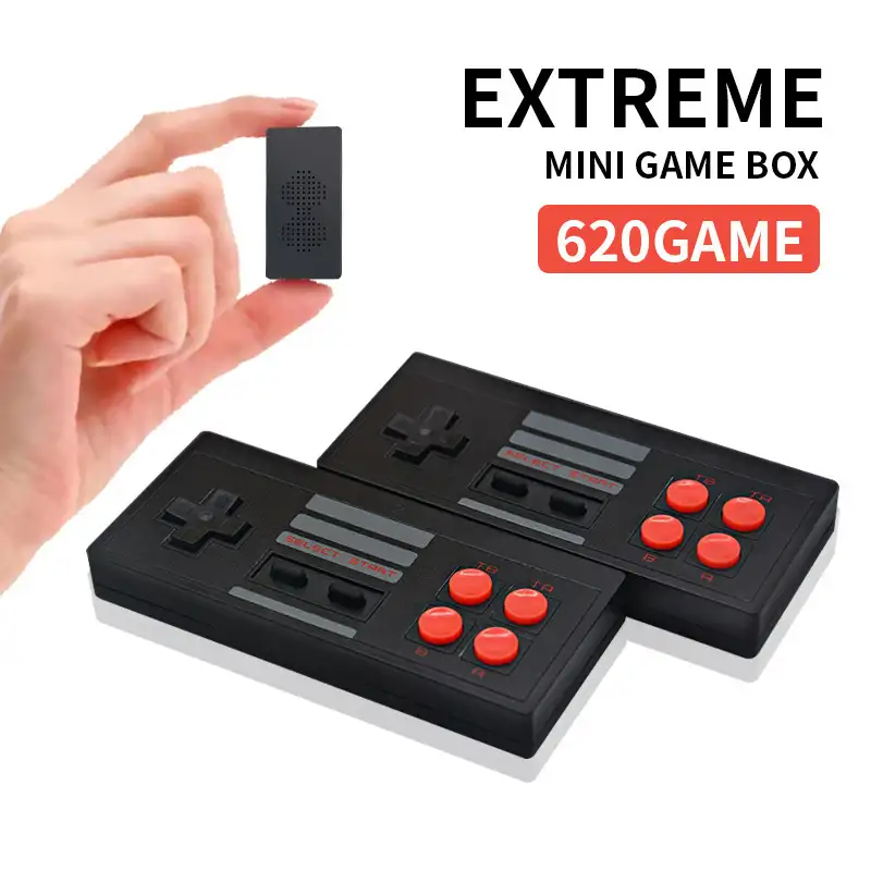 Black FC620AV 8-bit mini wireless TV game console