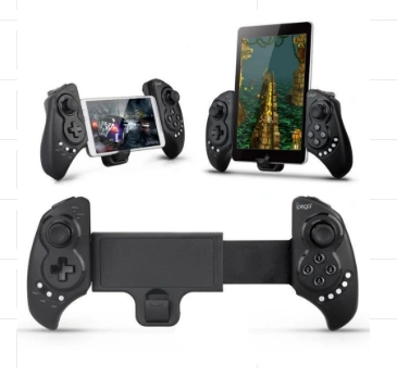 Adjustable Bluetooth mobile gaming controller with telescopic phone and tablet stand