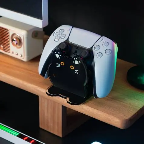 Acrylic Desktop Organizer With Gaming Controller Display Stand