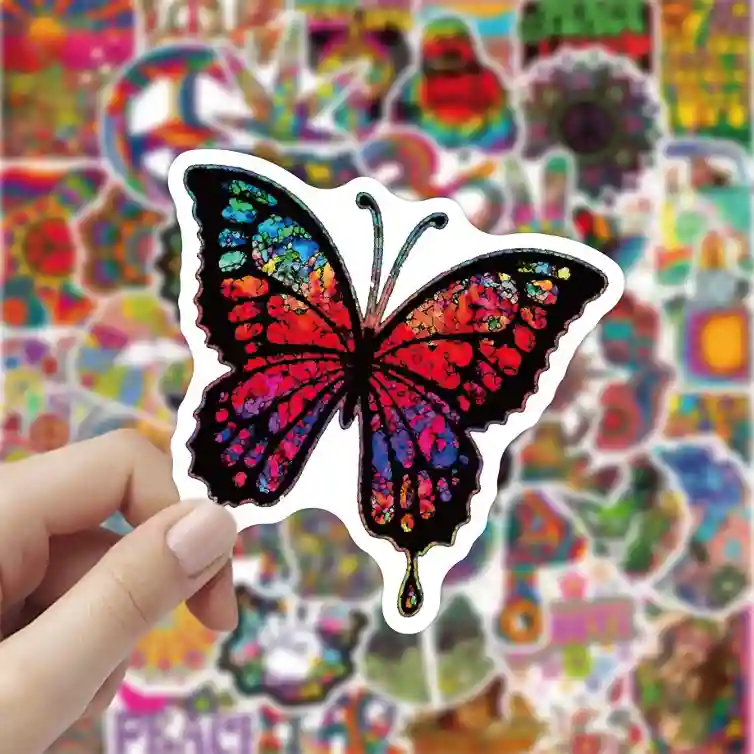 50-piece PVC Hippies graffiti sticker pack