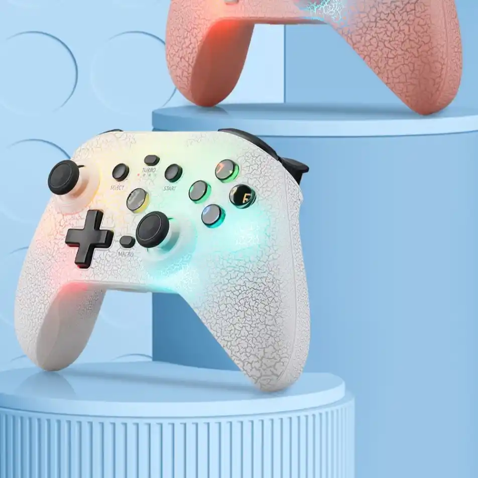 NS21 RGB light effect wireless gamepad in black, white or pink