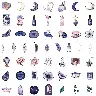 Cute Luggage Magic Graffiti Sticker Set – 50 Printed Pieces