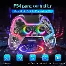 Transparent Bluetooth Wireless Game Controller for PS4, Switch and PC