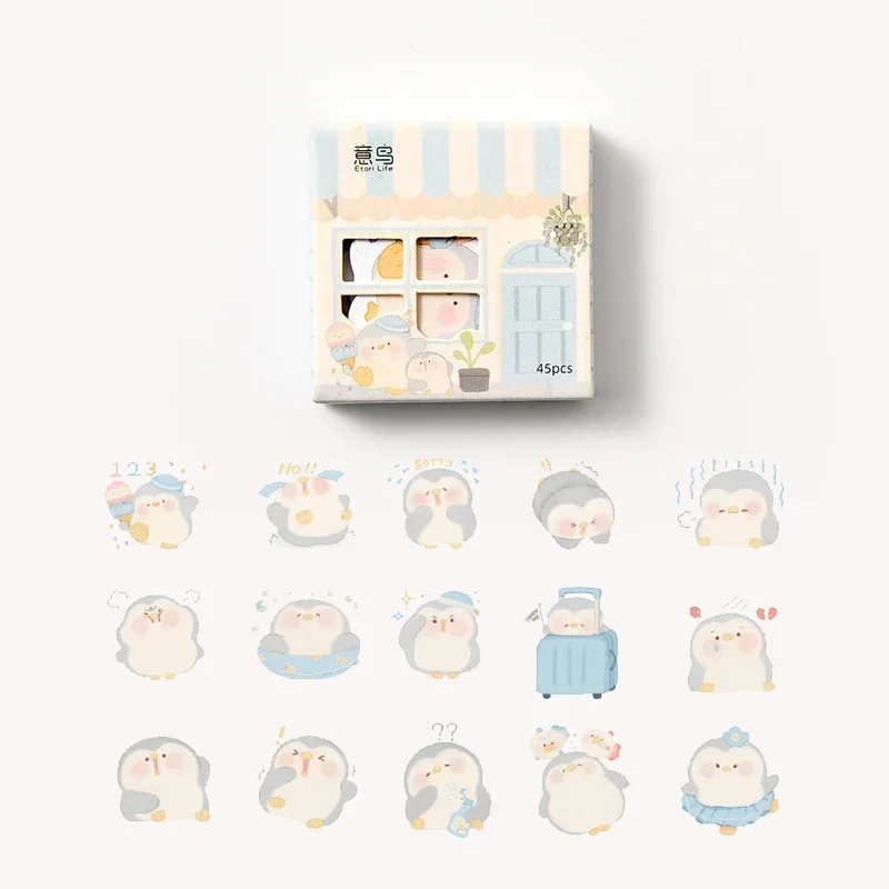 Penguin Little Naive Paper Stickers for Journal Decoration