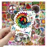 50-Piece Hippies PVC Graffiti Sticker Pack