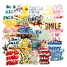 40-Piece Inspirational English Graffiti PVC Sticker Pack