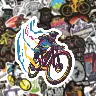 Bicycle Doodle Self-Adhesive Sticker Pack – 50 Pieces