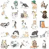 Cute Cartoon Watercolor Cat Sticker Pack