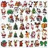 Santa Claus Cartoon PVC Sticker Pack – 50 Pieces