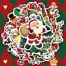 Santa Claus Cartoon PVC Sticker Pack – 50 Pieces