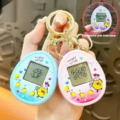 Mini electronic pet console keychain ornament in a cute kawaii style