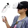 White Head-Mounted VR Glasses with Handle