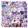 Purple Girl Cartoon Graffiti Sticker Pack – 50 Self-Adhesive Pieces