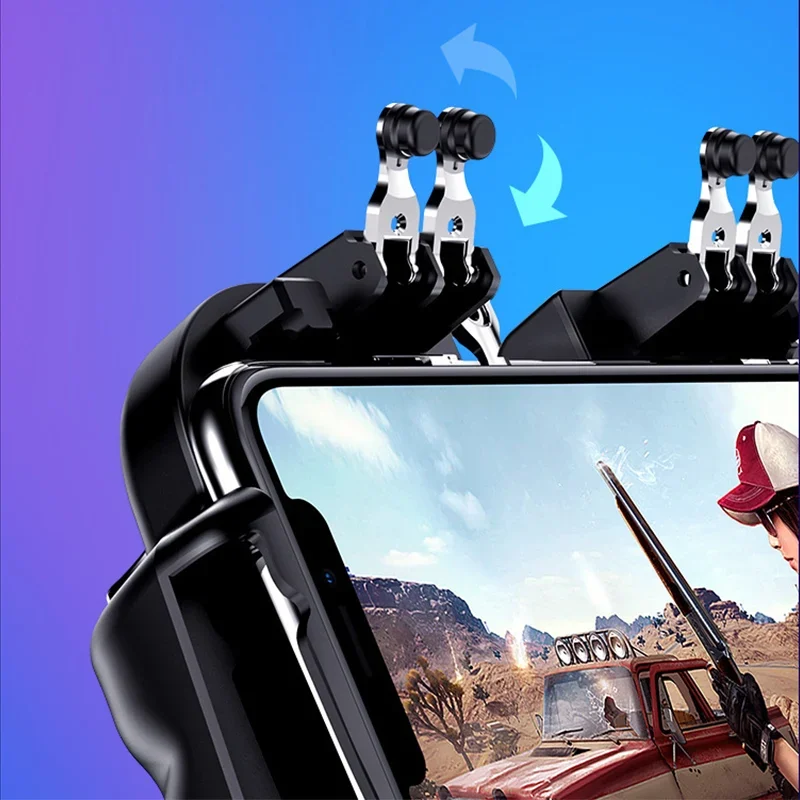 Six-Finger Smartphone Gaming Gamepad with Bracket