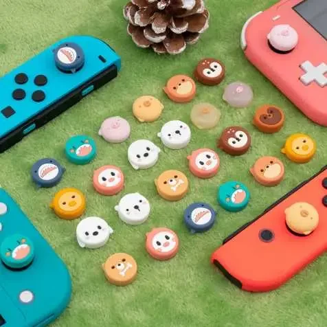 Cat Paw Silicone Thumb Grip Covers For Nintendo Switch Controllers