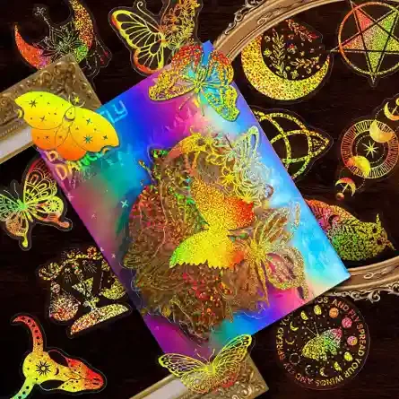 Transparent Butterfly and Magic World Laser Sticker Packs