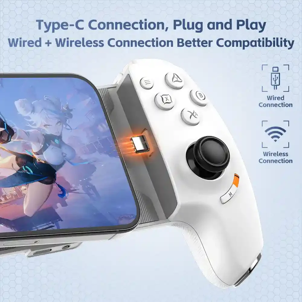 Type-C Dual-Mode Hall-Effect Mobile Gaming Controller