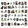Bicycle Doodle Self-Adhesive Sticker Pack – 50 Pieces