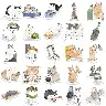 Cute Cartoon Watercolor Cat Sticker Pack