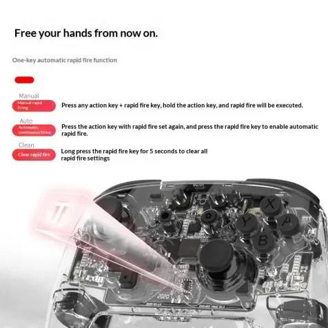 Transparent Professional Switch Gaming Controller With Wake Function