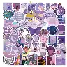 Purple Girl Cartoon Graffiti Sticker Pack – 50 Self-Adhesive Pieces