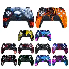 Removable vinyl sticker applied to a PS5 controller