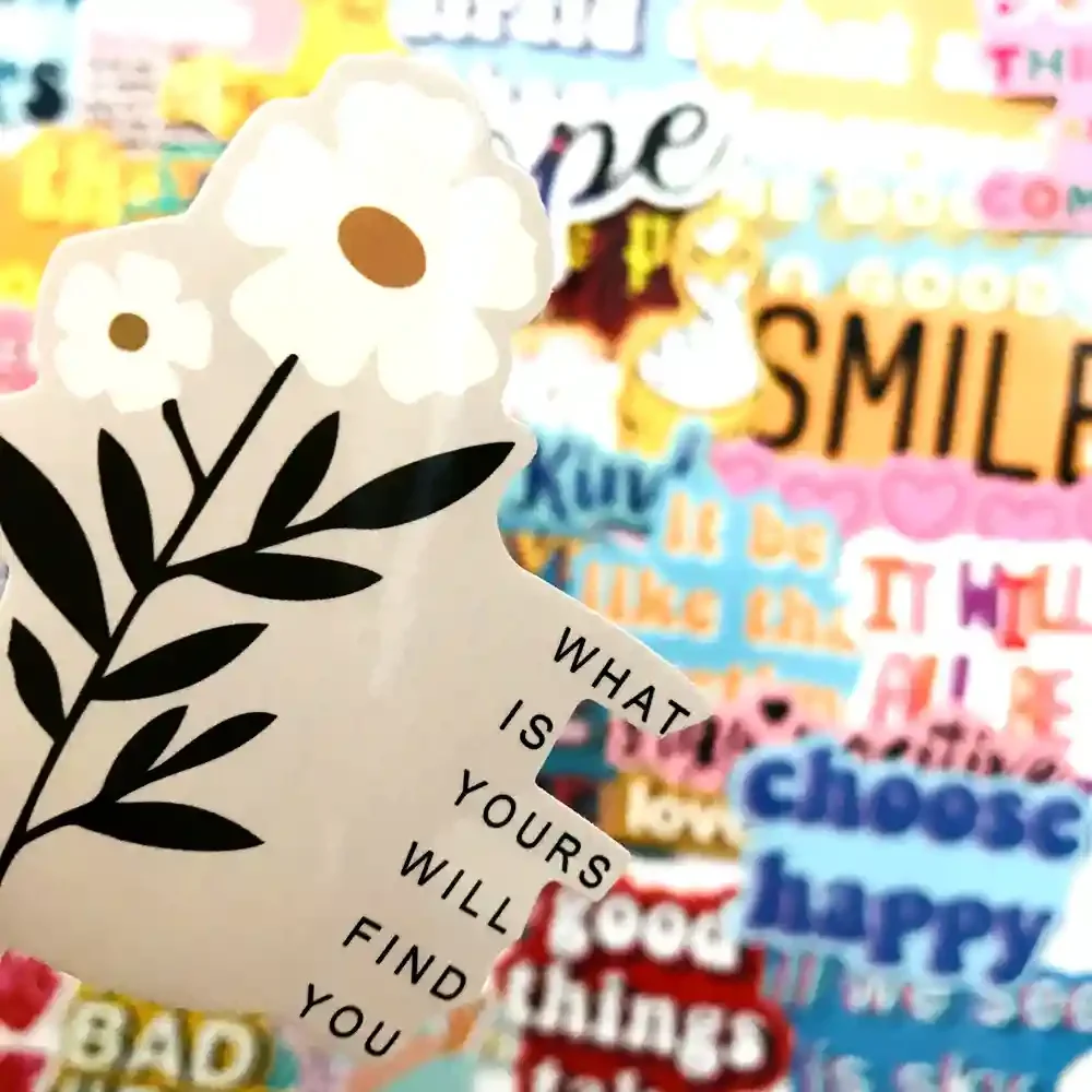 40-Piece Inspirational English Graffiti PVC Sticker Pack