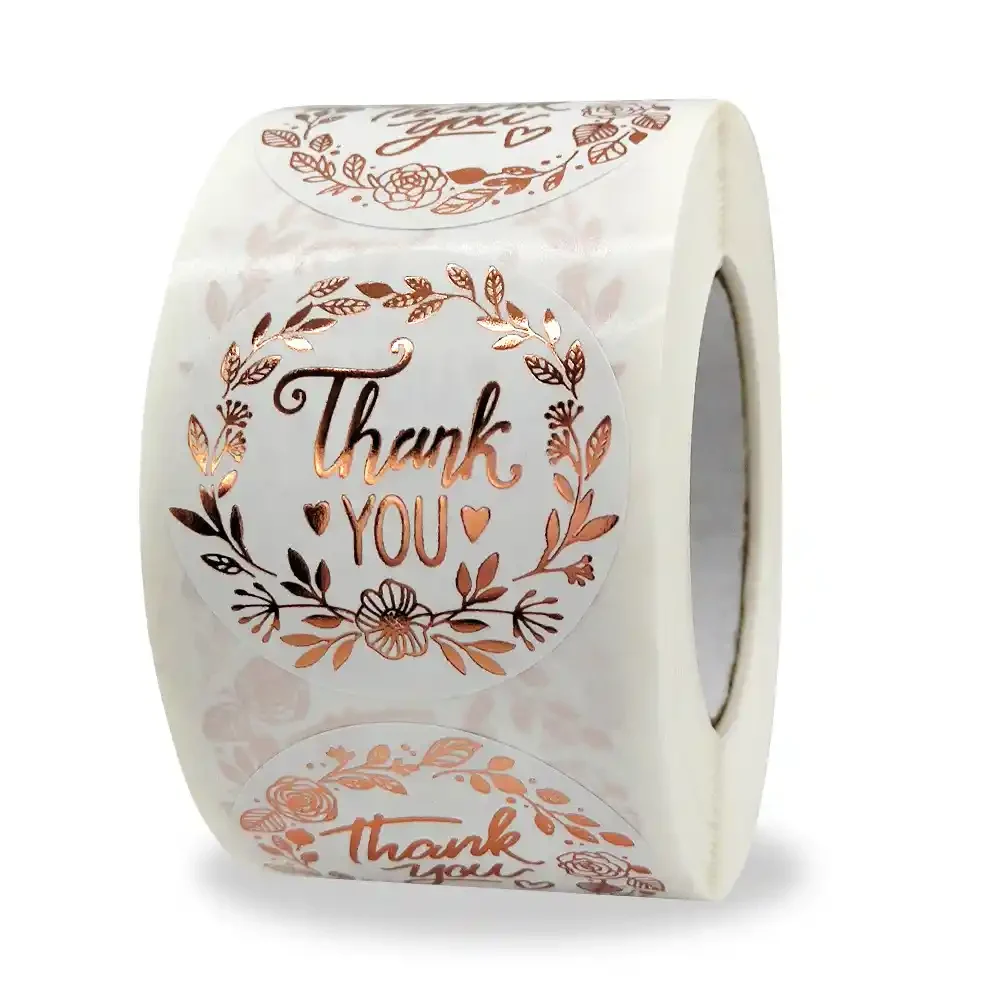 Gold Foil White Label Stickers for Packaging