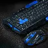 Blue Wireless Keyboard and Mouse Combo