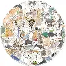Cute Cartoon Watercolor Cat Sticker Pack